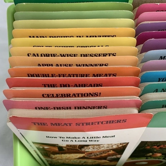 BETTY CROCKER VINTAGE 1970S AVOCADO GREEN BOX RECIPE CARD LIBRARY Step By Step - Picture 5 of 10